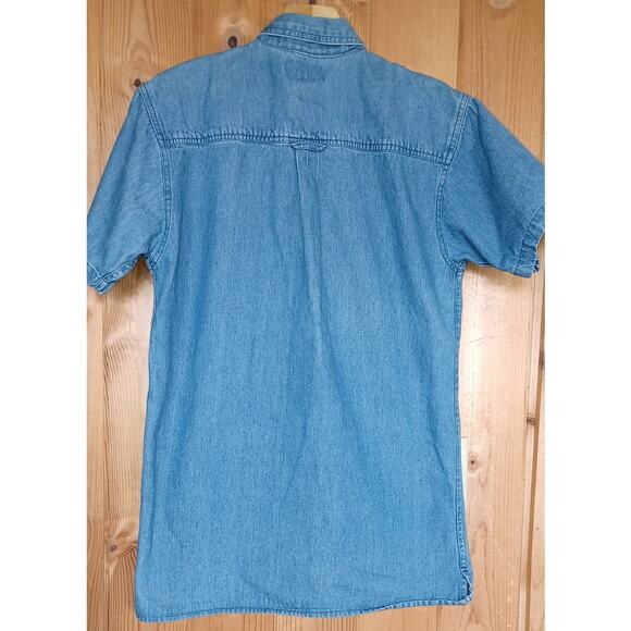 Vintage Jean Button Up Top Embroidered Garden and Butterflies Women's Small - Picture 4 of 6